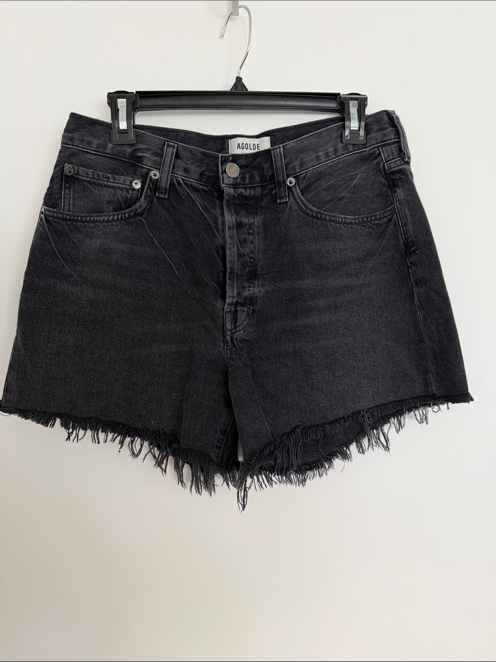 Agolde Black Parker Black Denim Shorts - SZ 28